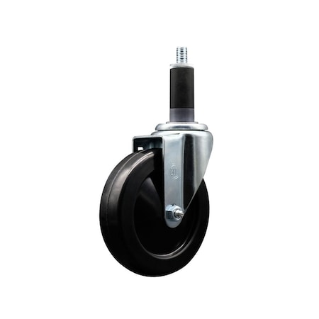 Service Caster 5'' Hard Rubber Wheel Swivel 1-1/8'' Expanding Stem Caster SCC-EX20S514-HRS-118
